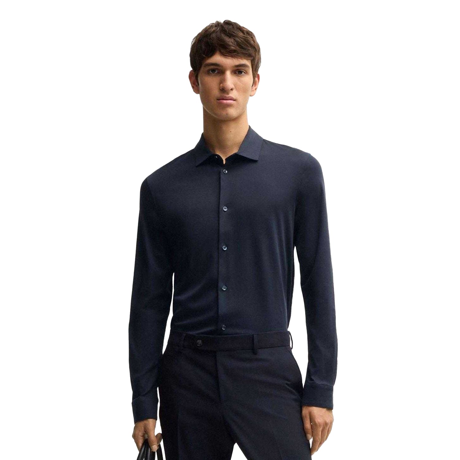 Dark Blue - Lifestyle - Boss Mens H-Paver 17 Slim Shirt
