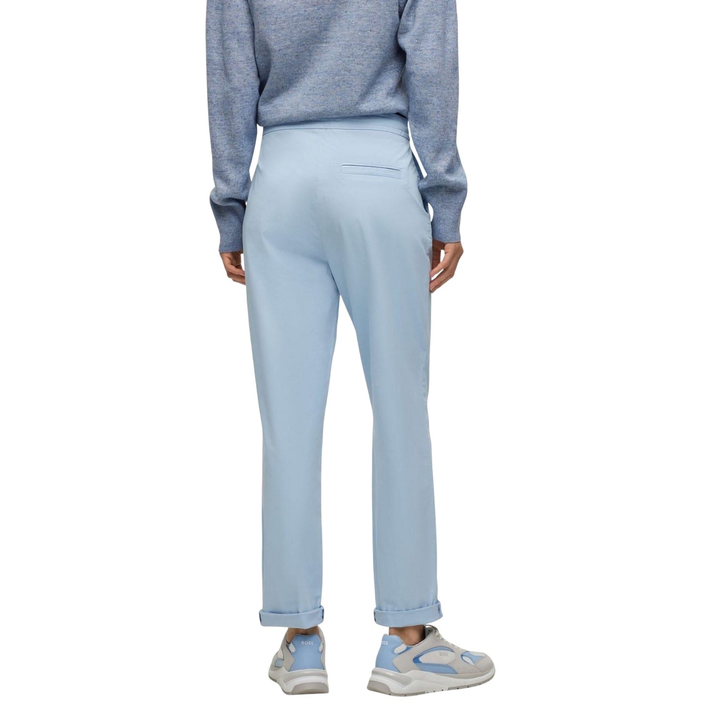 Blue - Back - Boss Womens-Ladies C Tapata-D Trousers