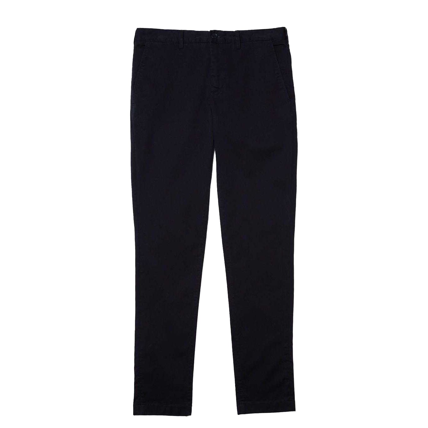 Navy - Front - Lacoste Mens Cotton Stretch Slim Chinos