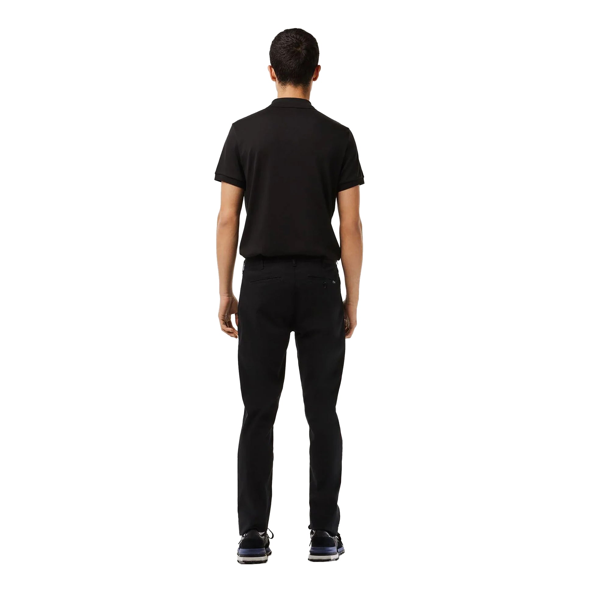 Black - Back - Lacoste Mens Cotton Stretch Slim Chinos
