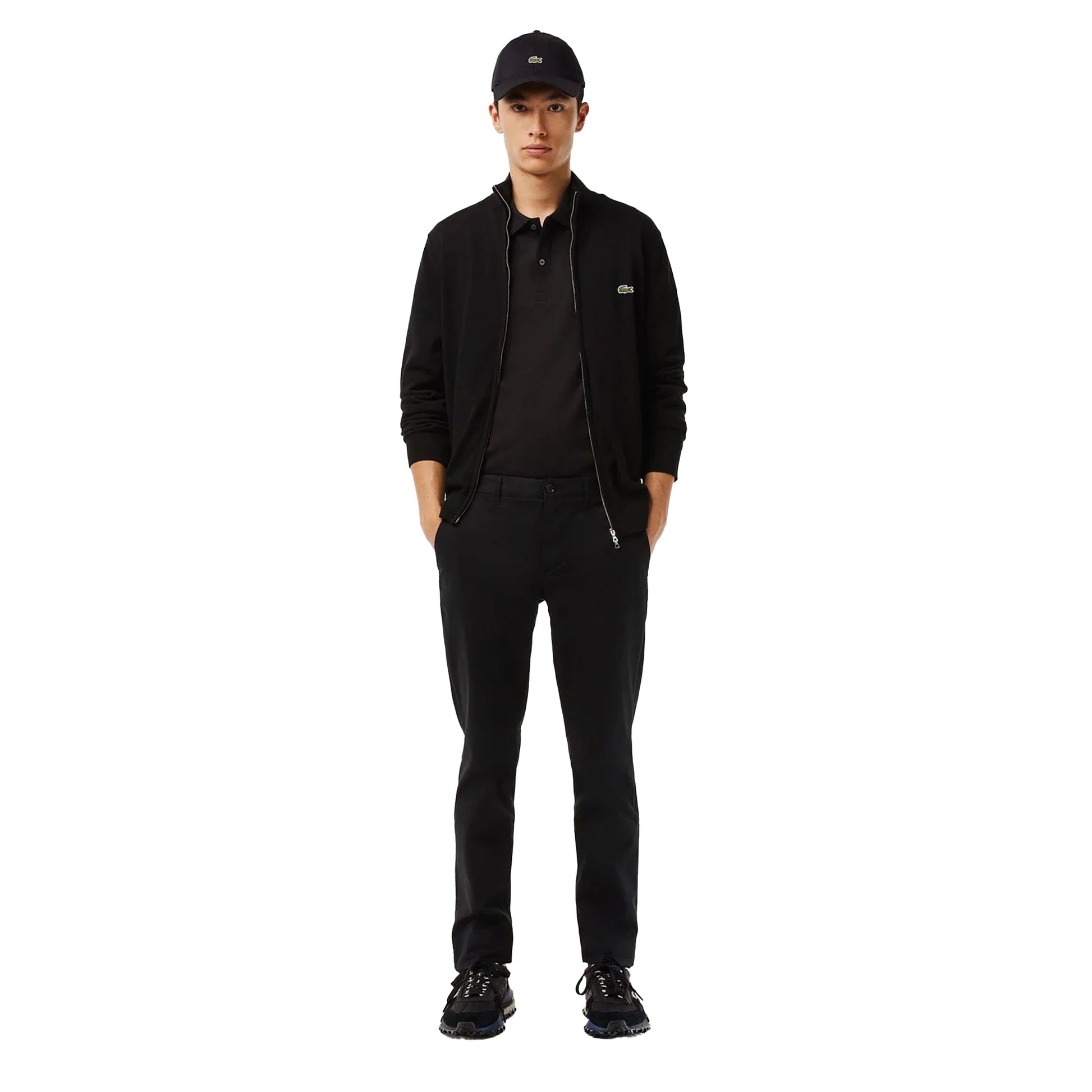 Black - Lifestyle - Lacoste Mens Cotton Stretch Slim Chinos
