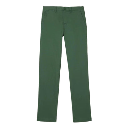 Dark Green - Front - Lacoste Mens Cotton Stretch Slim Chinos