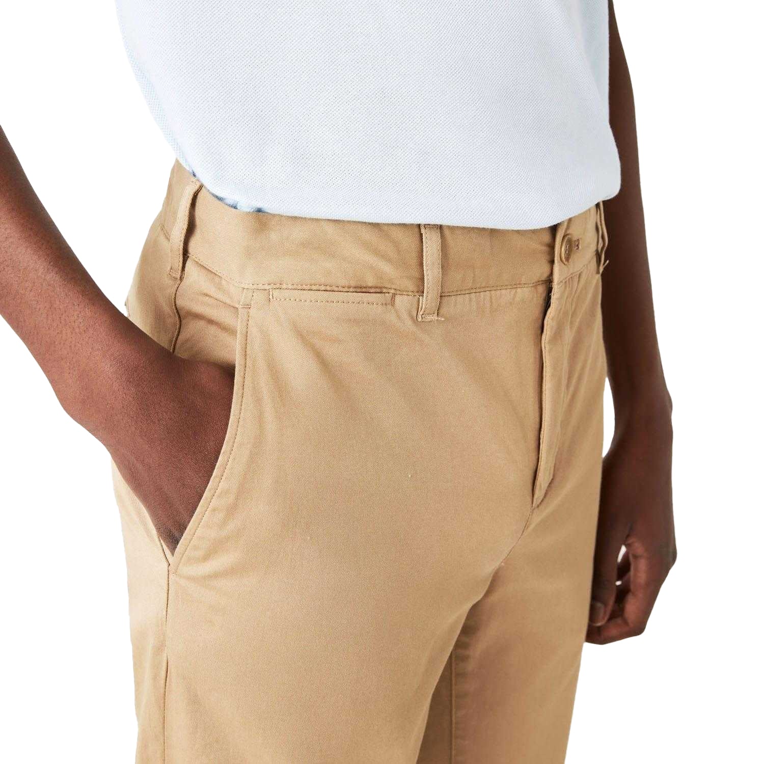 Beige - Lifestyle - Lacoste Mens Cotton Stretch Slim Chinos