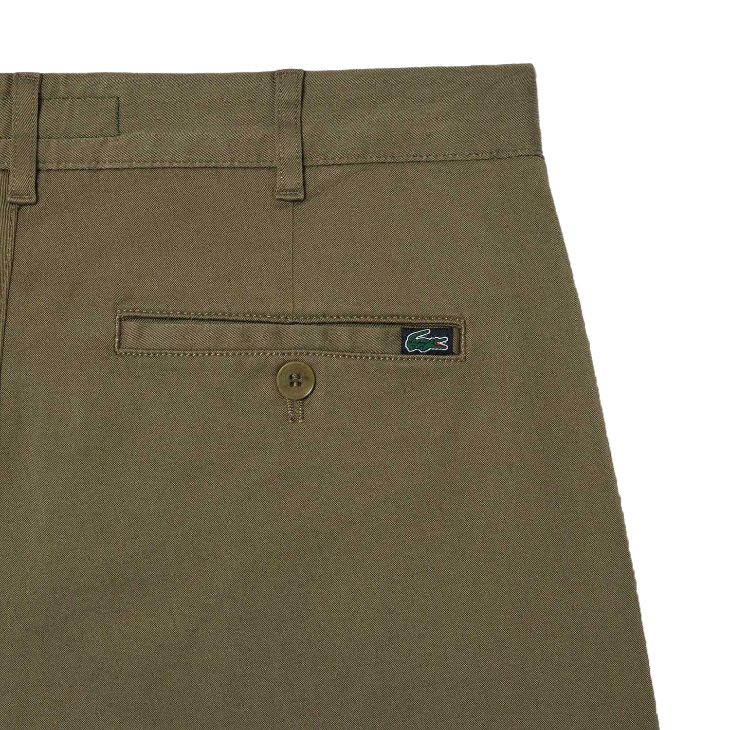Green - Side - Lacoste Mens Cotton Stretch Slim Chinos