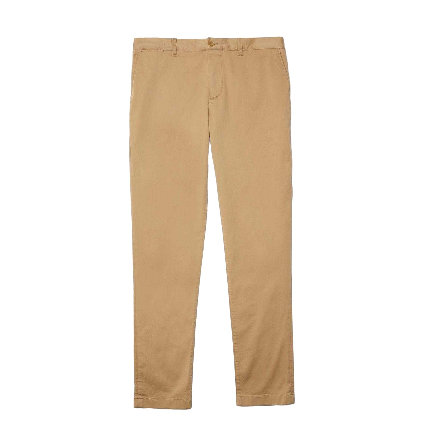 Beige - Front - Lacoste Mens Cotton Stretch Slim Chinos
