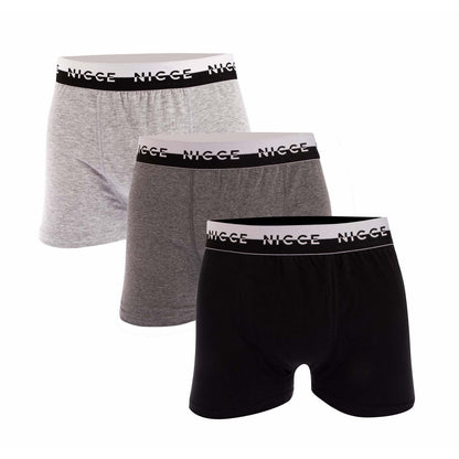 Black-Grey-White - Front - Nicce Mens Corgan Boxer Shorts (Pack of 3)