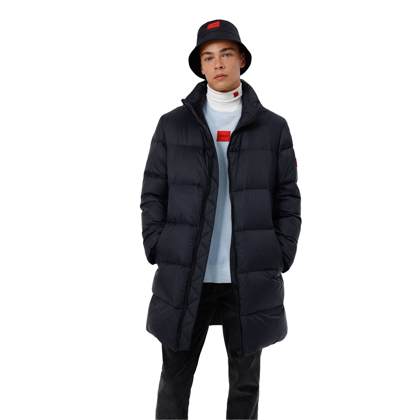 Black - Side - Hugo Boss Mens Magnus Coat