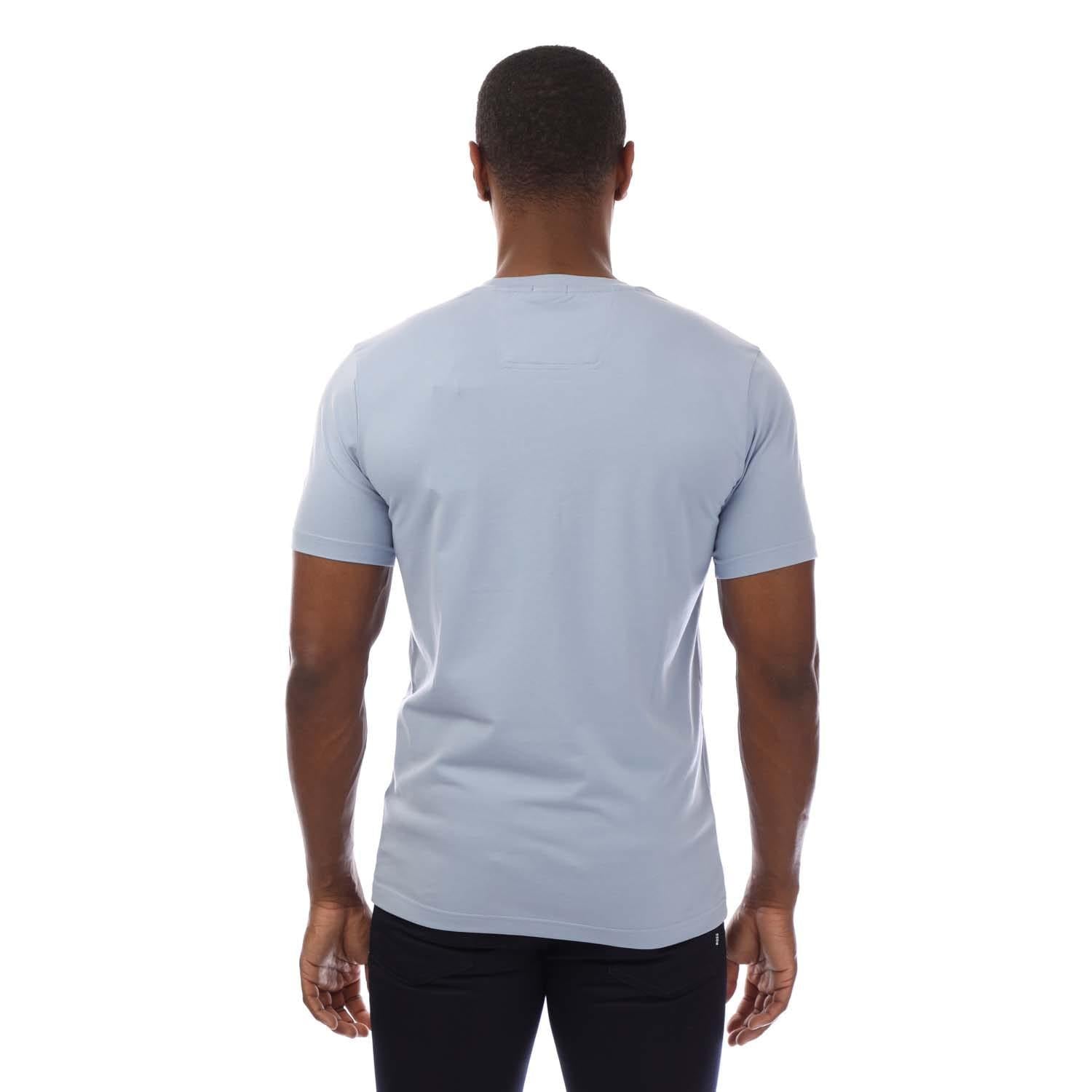 Blue - Back - Boss Mens Mirror Artwork T-Shirt