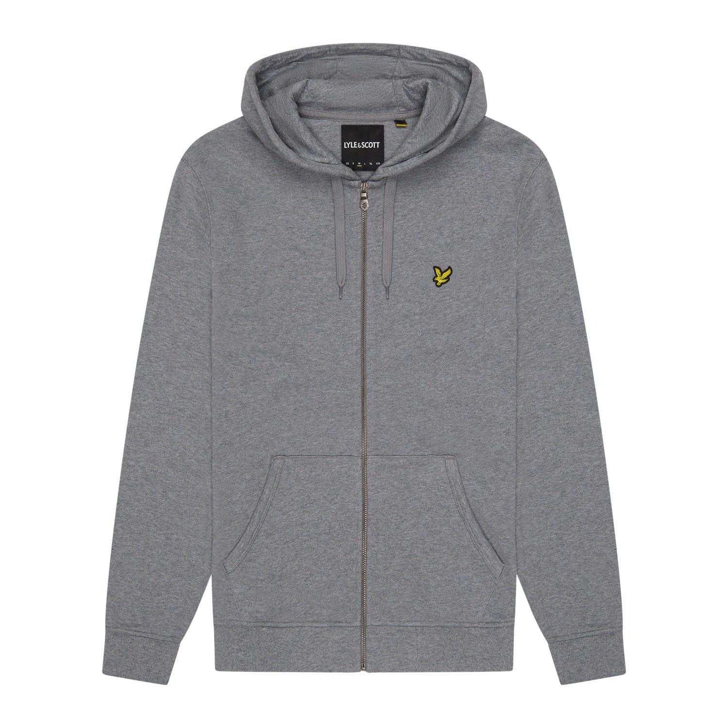 Grey - Front - Lyle & Scott Mens Full Zip Hoodie