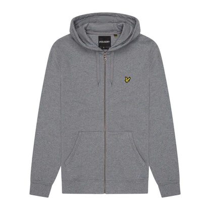 Grey - Front - Lyle & Scott Mens Full Zip Hoodie