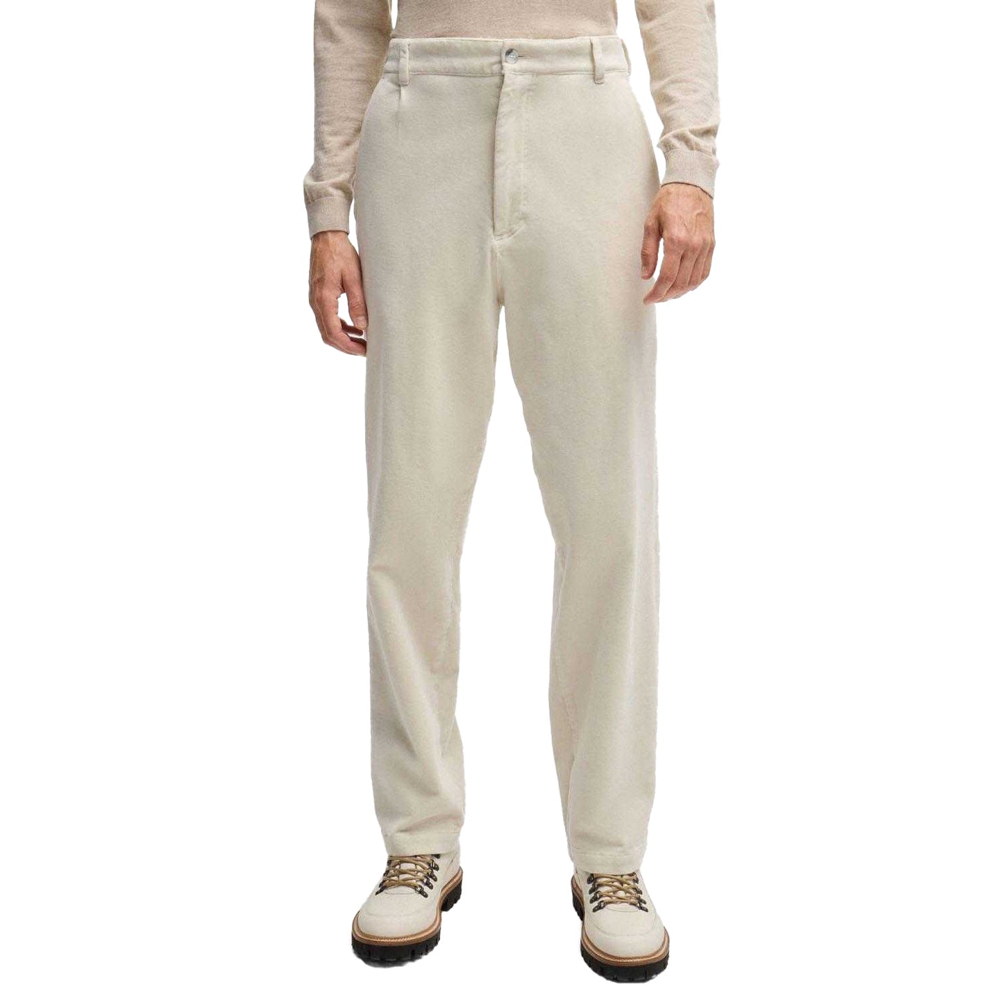 White - Lifestyle - Boss Mens Relaxed Fit Trousers