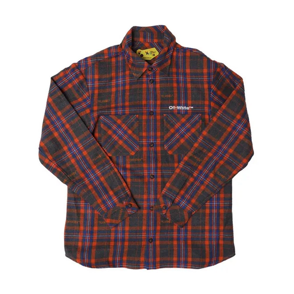 Grey-White - Front - Off White Childrens-Kids Checked Flannel Shirt