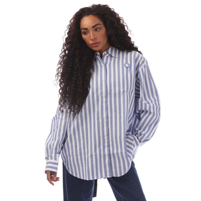 Blue - Front - Hugo Womens-Ladies Elisana B Stripe Blouse
