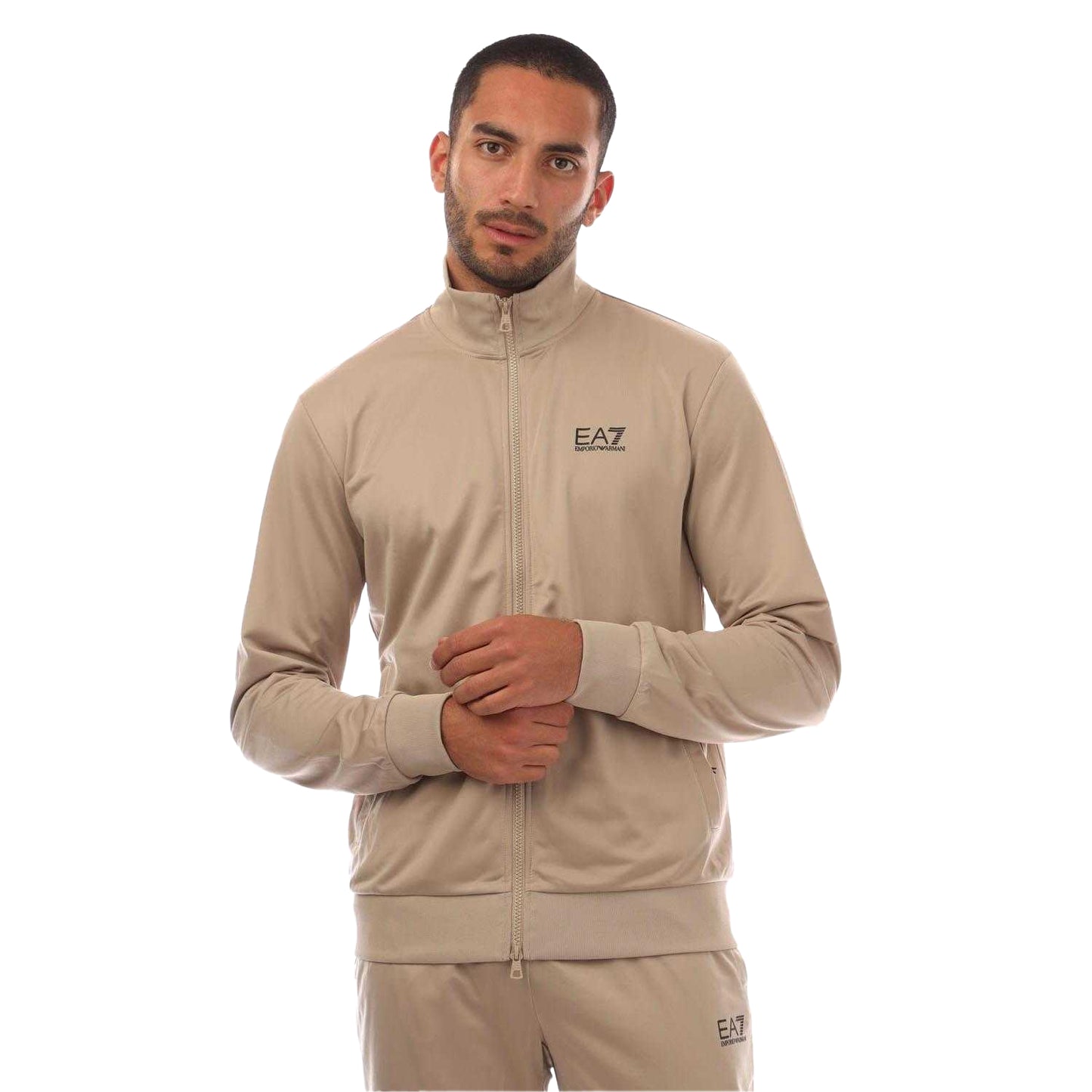 Beige - Side - Emporio Armani Mens Logo Tracksuit