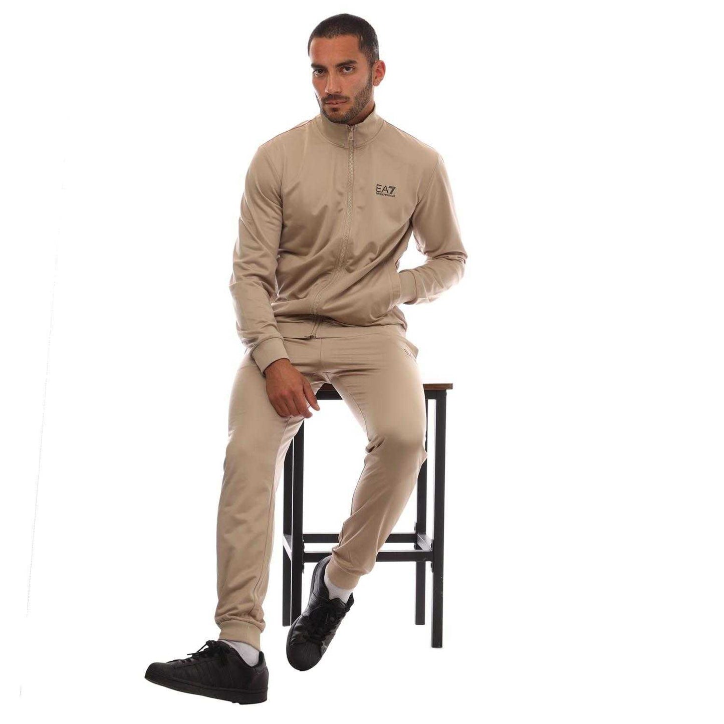Beige - Pack Shot - Emporio Armani Mens Logo Tracksuit