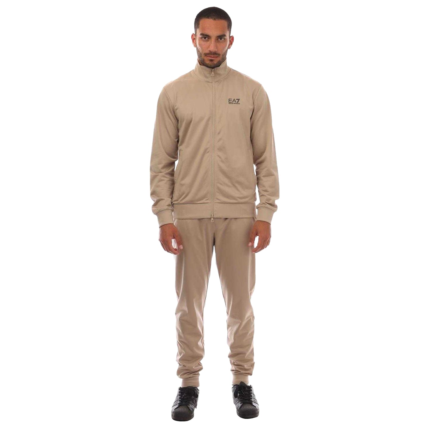 Beige - Front - Emporio Armani Mens Logo Tracksuit