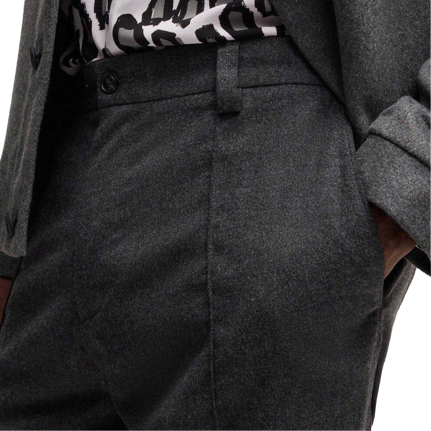 Grey - Side - Hugo Mens Randy243 Tapered Trousers