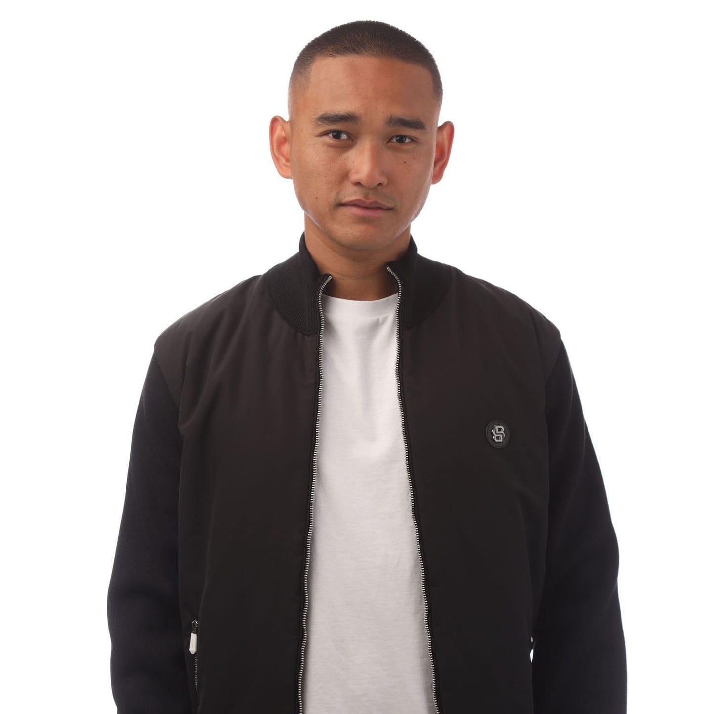 Black - Side - Hugo Boss Mens C-Darmando Monogram Badge Jacket