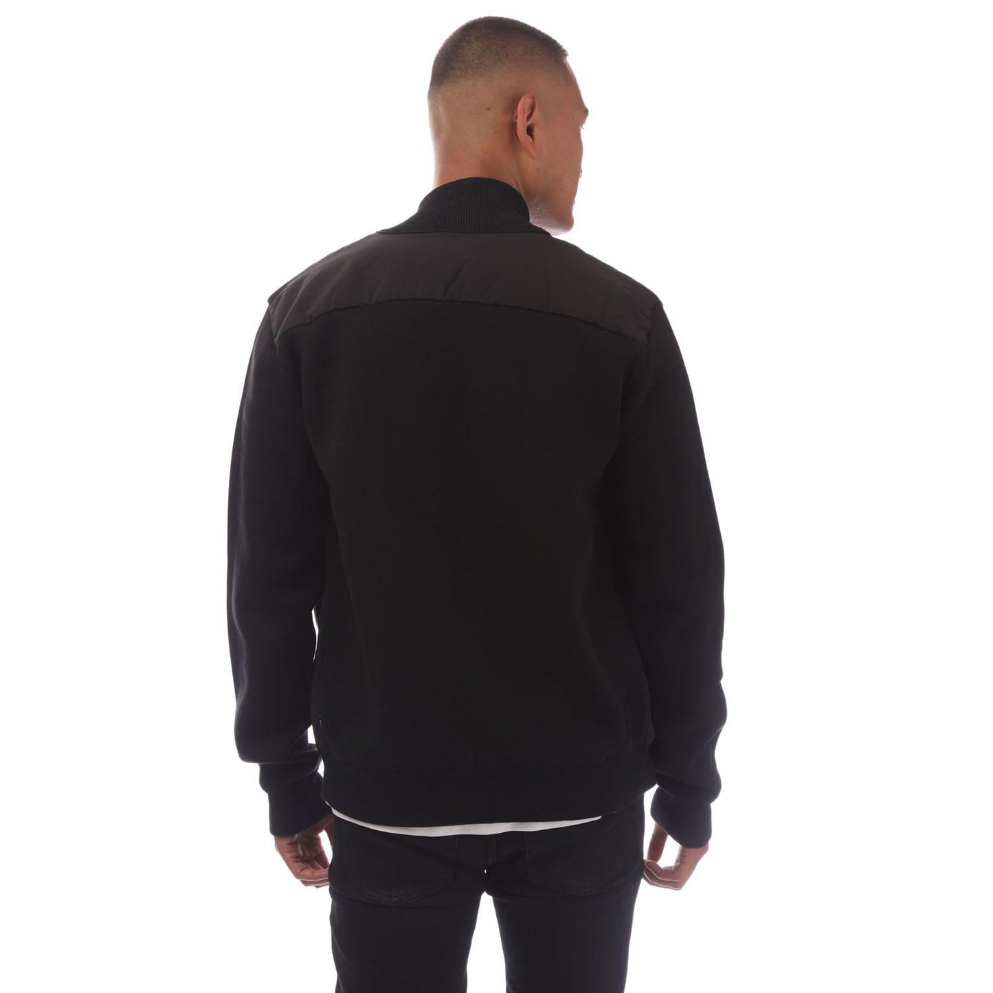 Black - Back - Hugo Boss Mens C-Darmando Monogram Badge Jacket