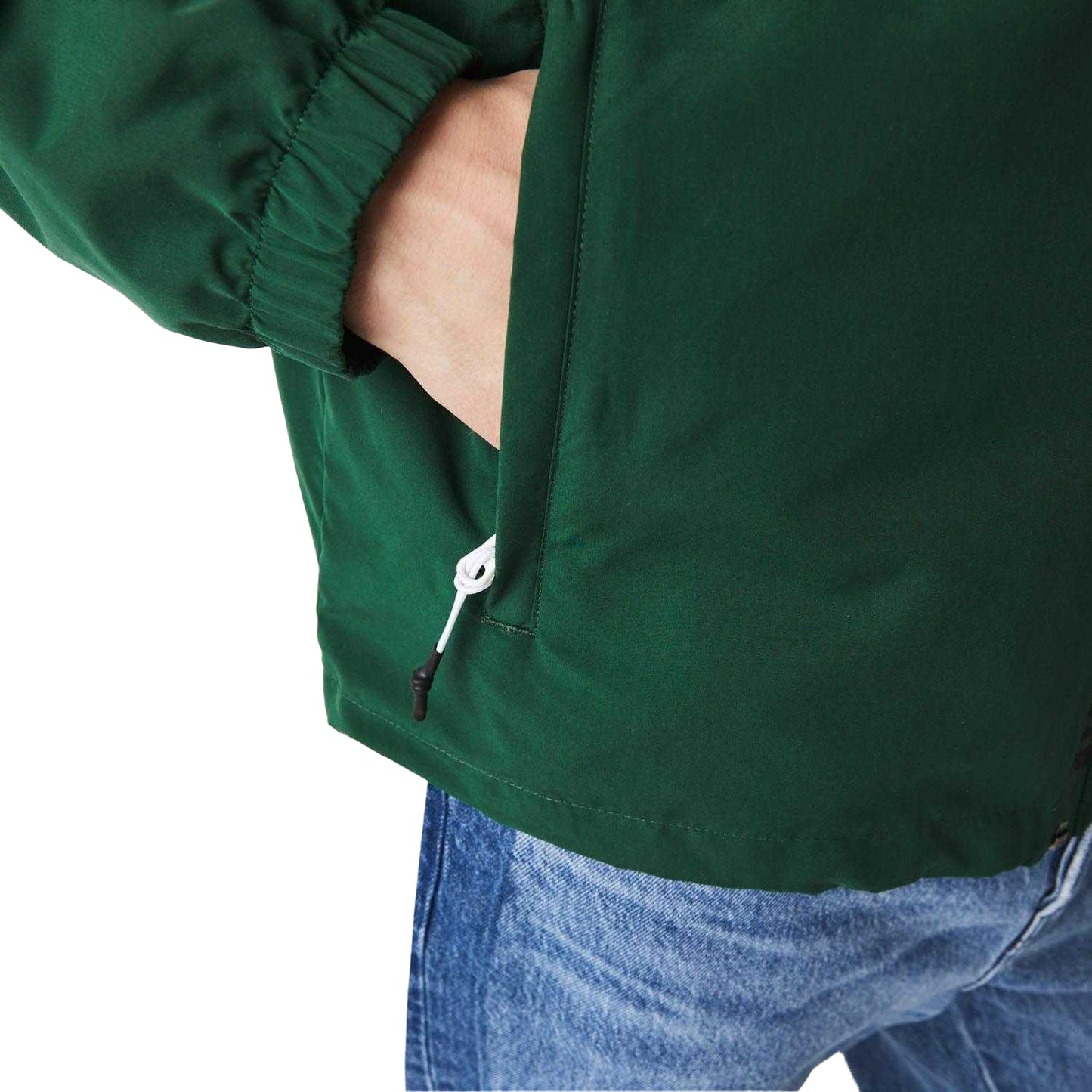 Green - Side - Lacoste Mens Water Resistant Bomber Jacket