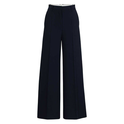 Dark Blue - Front - Boss Womens-Ladies Tikela High Waist Relaxed Fit Trousers