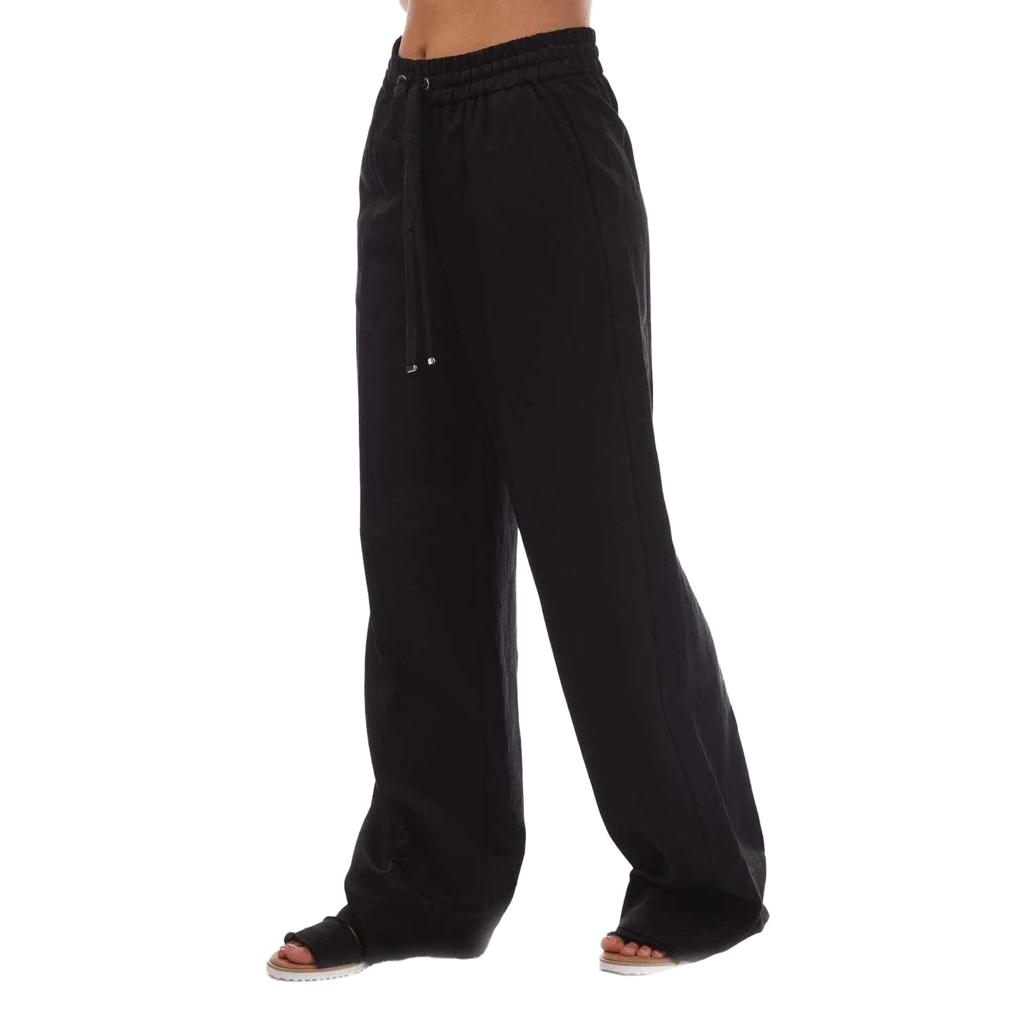 Black - Side - Boss Womens-Ladies Tabuta Relaxed Fit Trousers