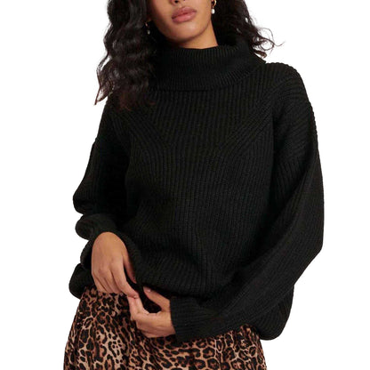 Black - Front - Nobody´s Child Womens-Ladies Funnel Neck Longline Sweater Top