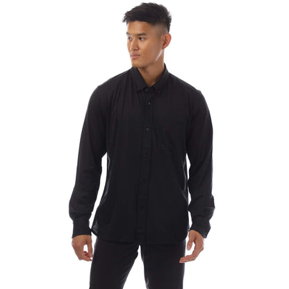 Black - Front - Tom Ford Mens Silk Cotton Blend Button-Down Shirt