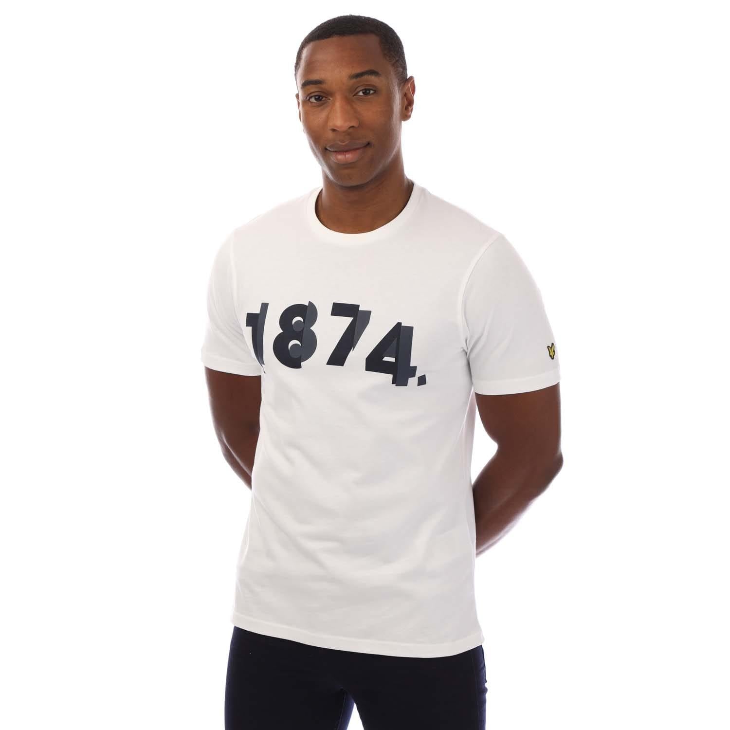 White - Front - Lyle & Scott Mens 1874 Graphic T-Shirt