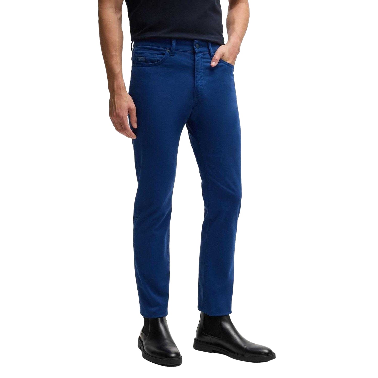 Blue - Lifestyle - Boss Mens H-Delaware5 Garment Dyed Trousers