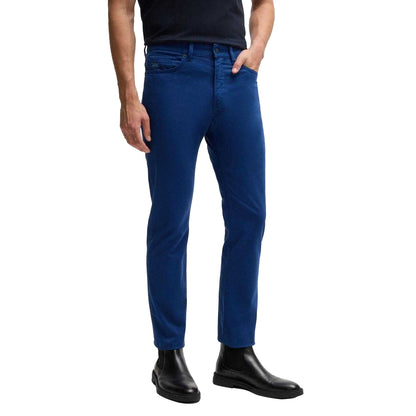 Blue - Lifestyle - Boss Mens H-Delaware5 Garment Dyed Trousers