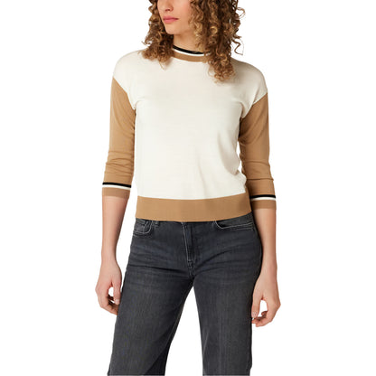 White-Brown - Side - Boss Womens-Ladies Faragona Jumper