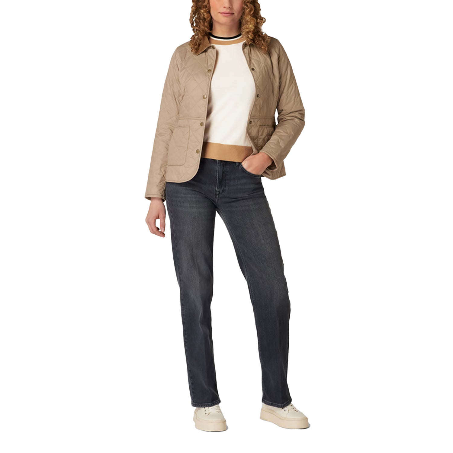 White-Brown - Lifestyle - Boss Womens-Ladies Faragona Jumper