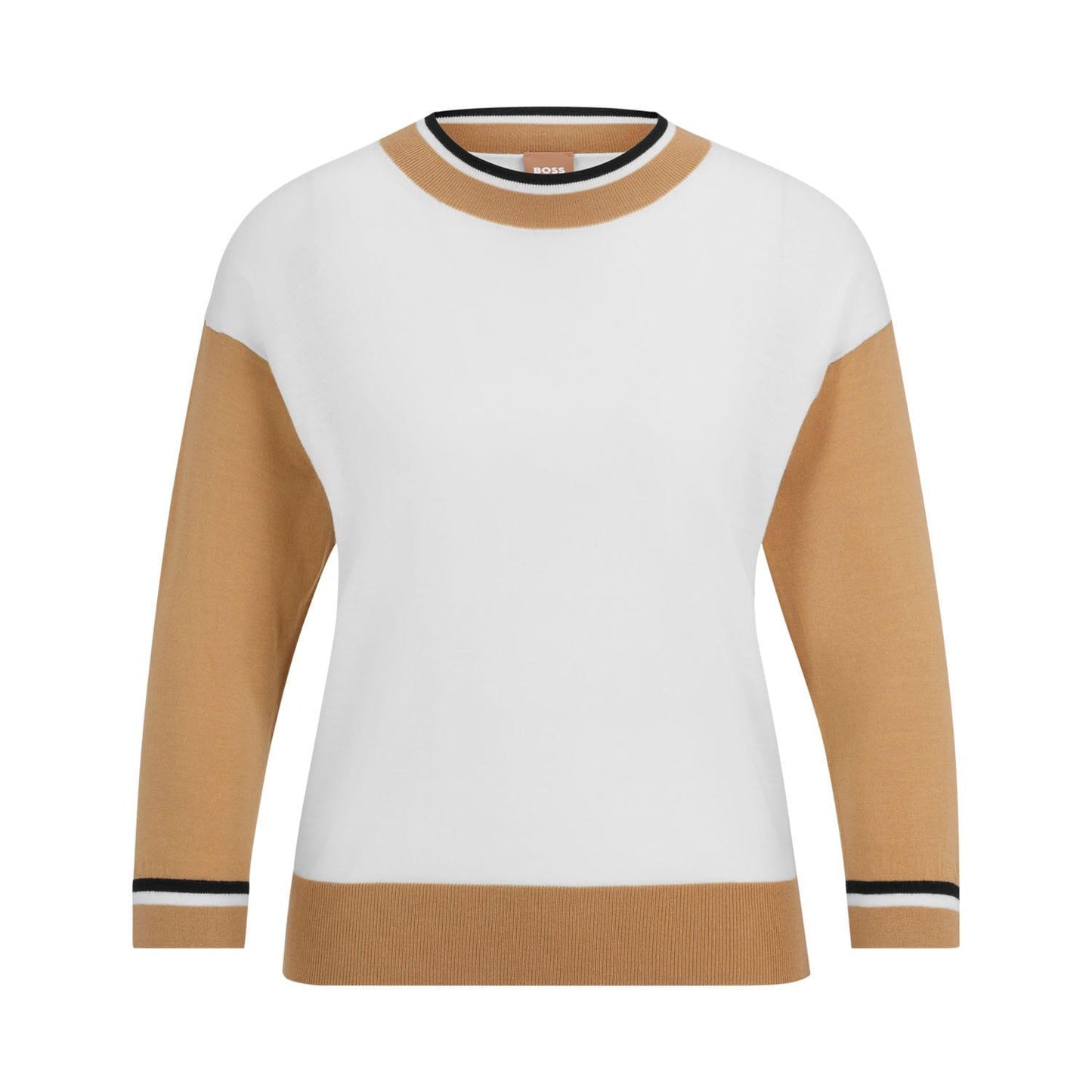 White-Brown - Front - Boss Womens-Ladies Faragona Jumper