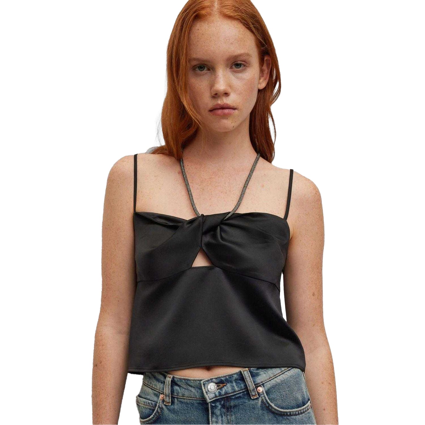 Black - Side - Hugo Boss Womens-Ladies Crystali-1 Top
