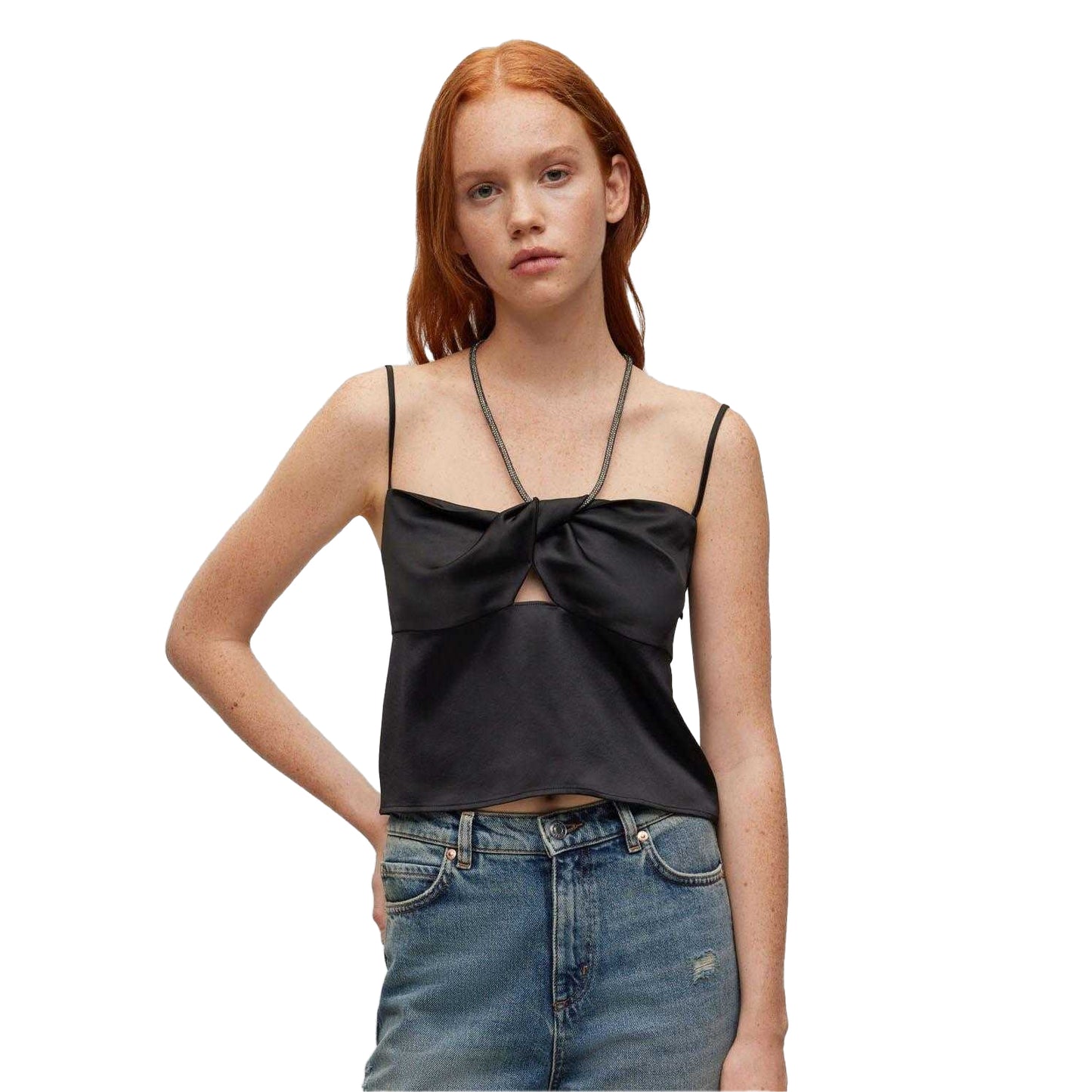 Black - Lifestyle - Hugo Boss Womens-Ladies Crystali-1 Top