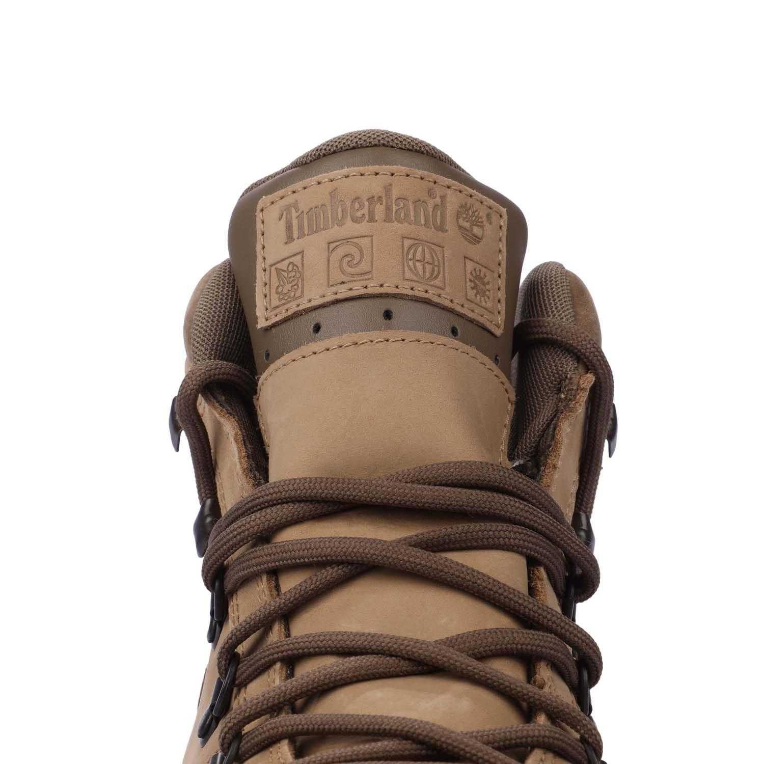 Beige - Pack Shot - Timberland Mens Hudson Road Full Grain Leather Mid Cut Waterproof Boots