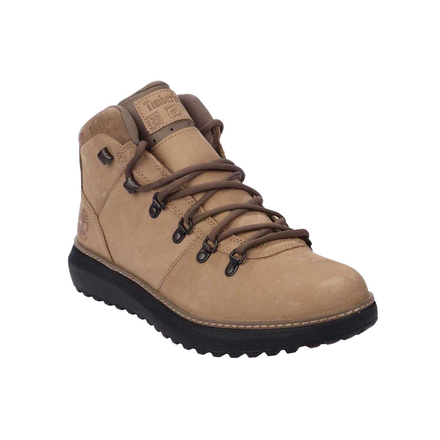 Beige - Front - Timberland Mens Hudson Road Full Grain Leather Mid Cut Waterproof Boots