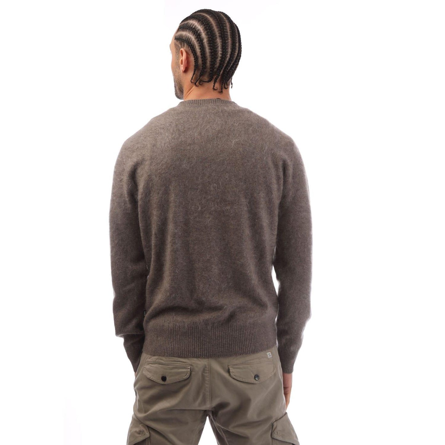 Beige - Back - Boss Mens C-Escrito Cashmere Sweater Top