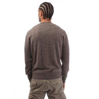 Beige - Back - Boss Mens C-Escrito Cashmere Sweater Top