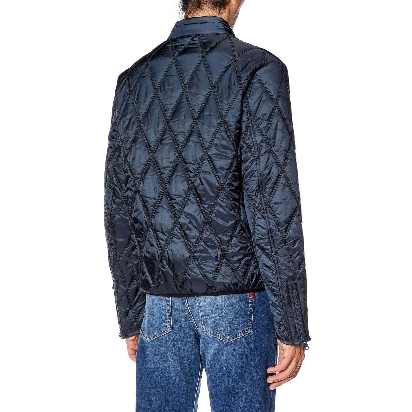 Blue - Back - Diesel Mens J-Niel Down Jacket