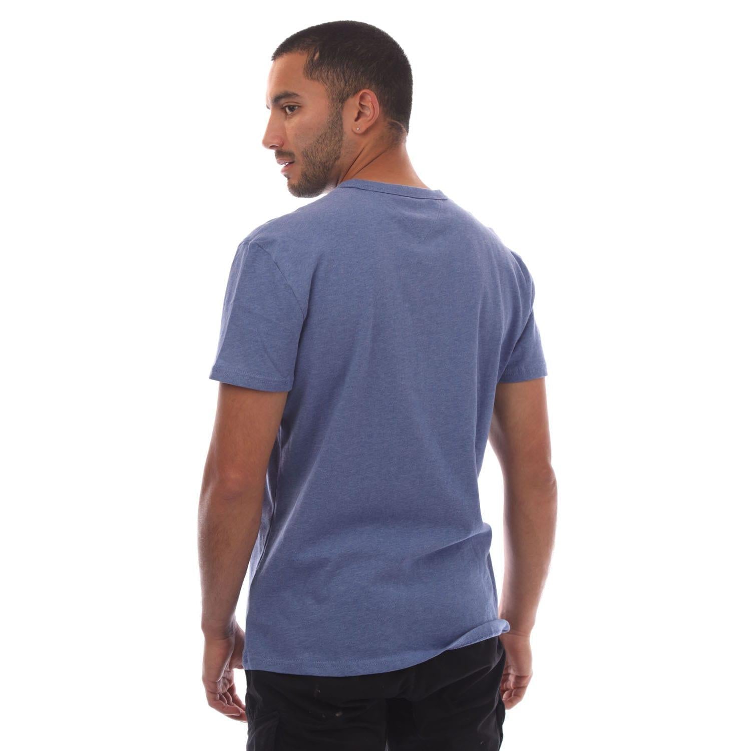 Light Blue - Back - Tommy Jeans Mens Tonal Badge T-Shirt