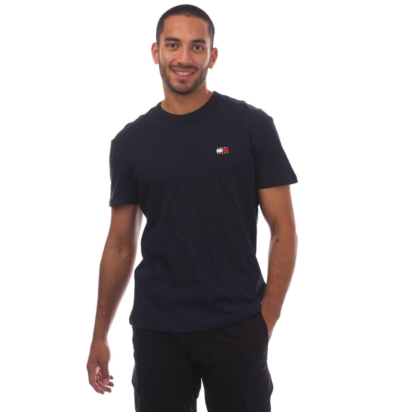 Blue - Front - Tommy Jeans Mens Tonal Badge T-Shirt