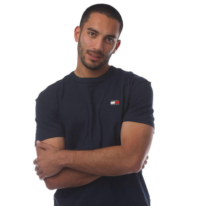 Blue - Side - Tommy Jeans Mens Tonal Badge T-Shirt