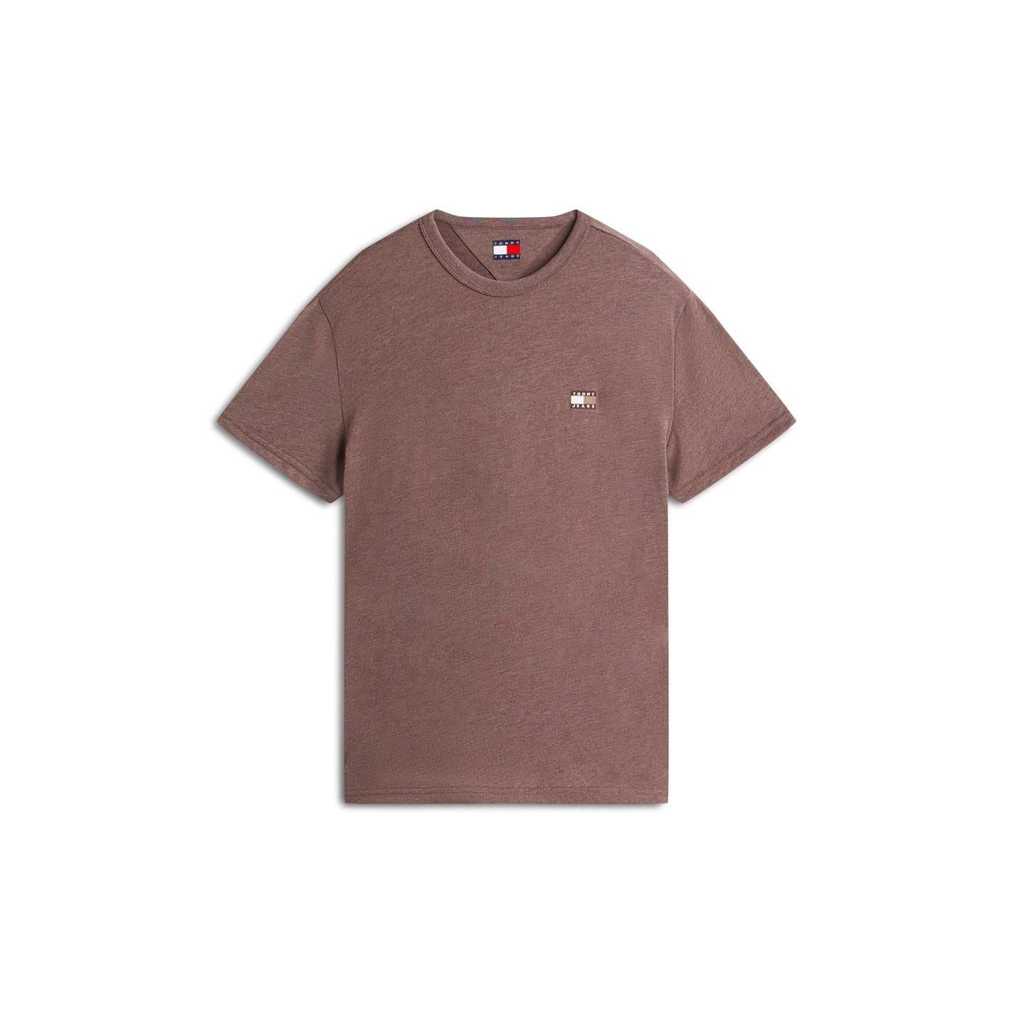 Walnut - Front - Tommy Jeans Mens Tonal Badge T-Shirt