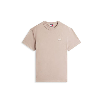 Limestone - Front - Tommy Jeans Mens Tonal Badge T-Shirt