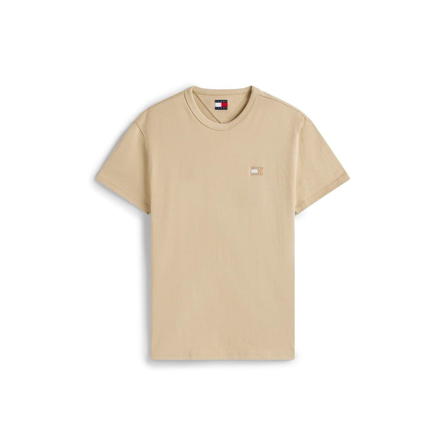 Beige - Front - Tommy Jeans Mens Tonal Badge T-Shirt