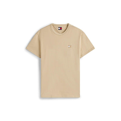 Beige - Front - Tommy Jeans Mens Tonal Badge T-Shirt