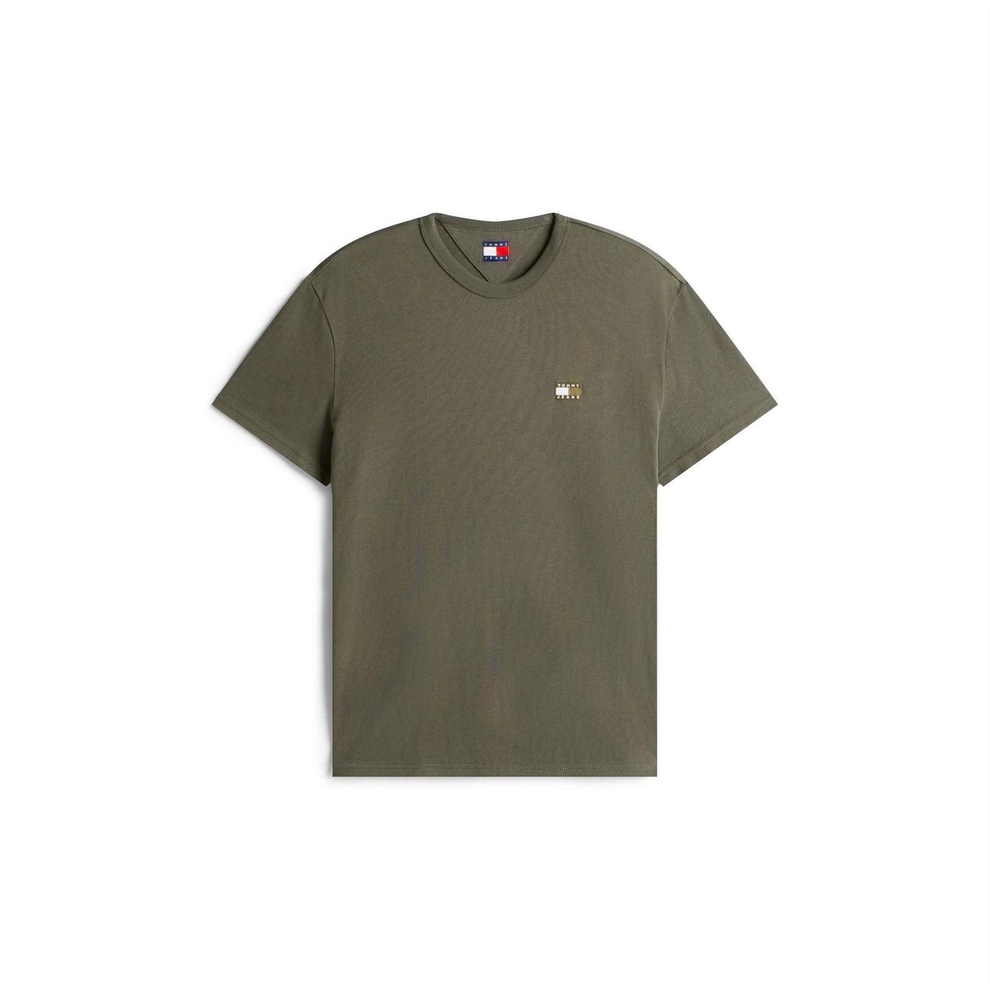 Pewter - Front - Tommy Jeans Mens Tonal Badge T-Shirt