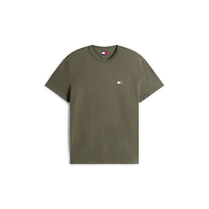 Pewter - Front - Tommy Jeans Mens Tonal Badge T-Shirt